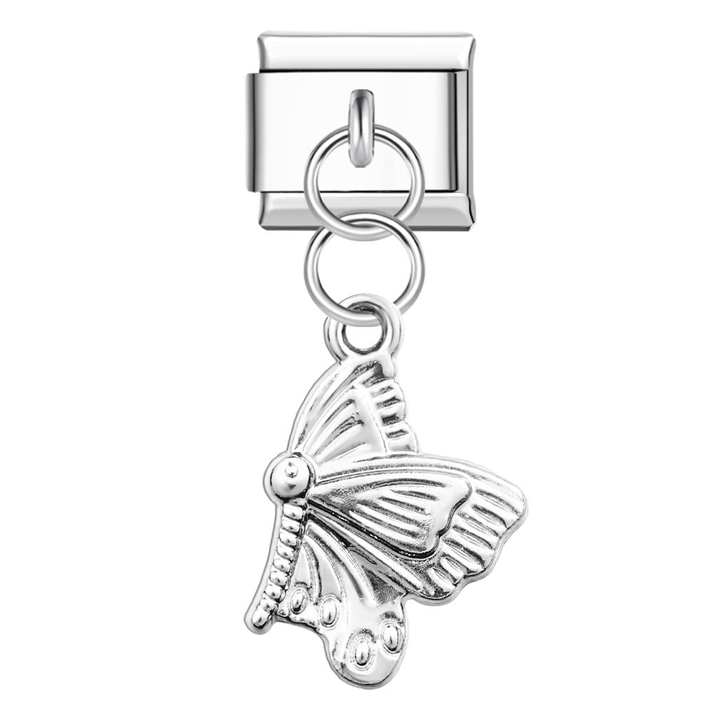Silver Butterfly Italian Charm For Italian Charm Bracelets Composable Link - soufeelmy
