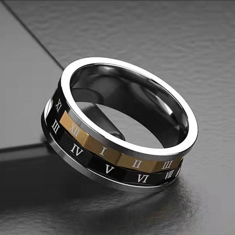 Fidget Anxiety Rings Roman Numerals Spinner Ring Jewelry Gifts for Women Men - soufeelmy