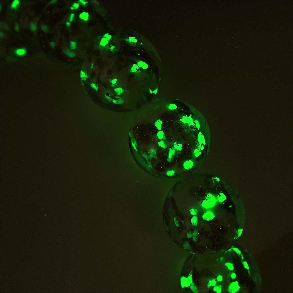 Yellow Firefly Glass Stretch Beaded Bracelet Glow in the Dark Luminous Bracelet - soufeelmy