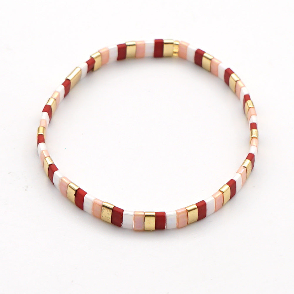 Tila Bead Bracelet Red and Pink Vintage Fashion Bracelets Gift - soufeelmy