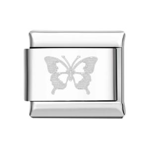 Gray Butterfly Italian Charm For Italian Charm Bracelets Composable Link