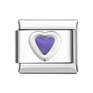 Love-Purple Italian Charm For Italian Charm Bracelets Composable Link