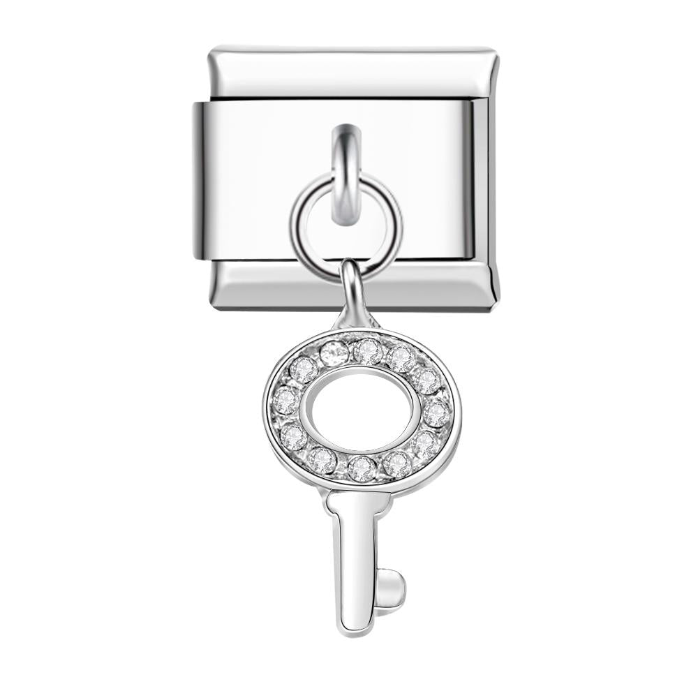 Hollow Key Italian Charm For Italian Charm Bracelets Composable Link - soufeelmy