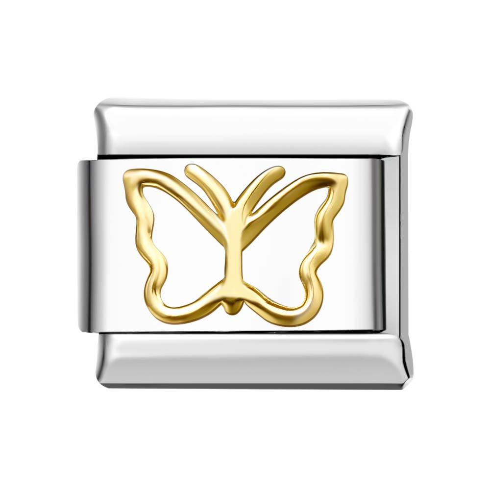 Classic Golden Butterfly Italian Charm For Italian Charm Bracelets Composable Link - soufeelmy