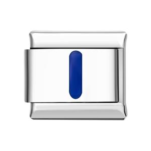 Blue I Italian Charm For Italian Charm Bracelets Composable Link