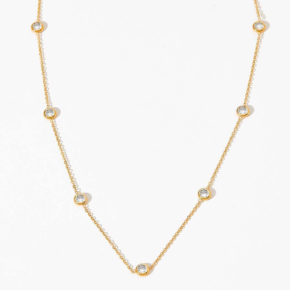 Gold Classic Diamond Necklace Minimalist Chain Dainty and Thin Necklace - soufeelmy