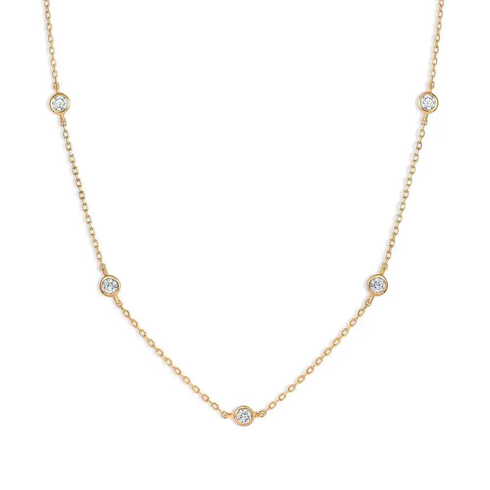 Gold Classic Diamond Necklace Minimalist Chain Dainty and Thin Necklace - soufeelmy