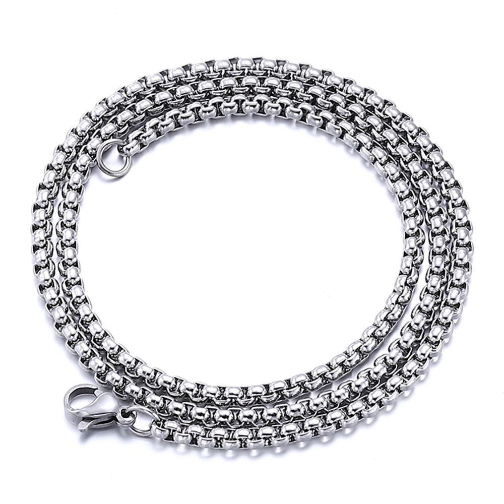 Men's Necklace Rounded Box Chain Punk Stacking Chain Gift For Boyfriend - soufeelmy