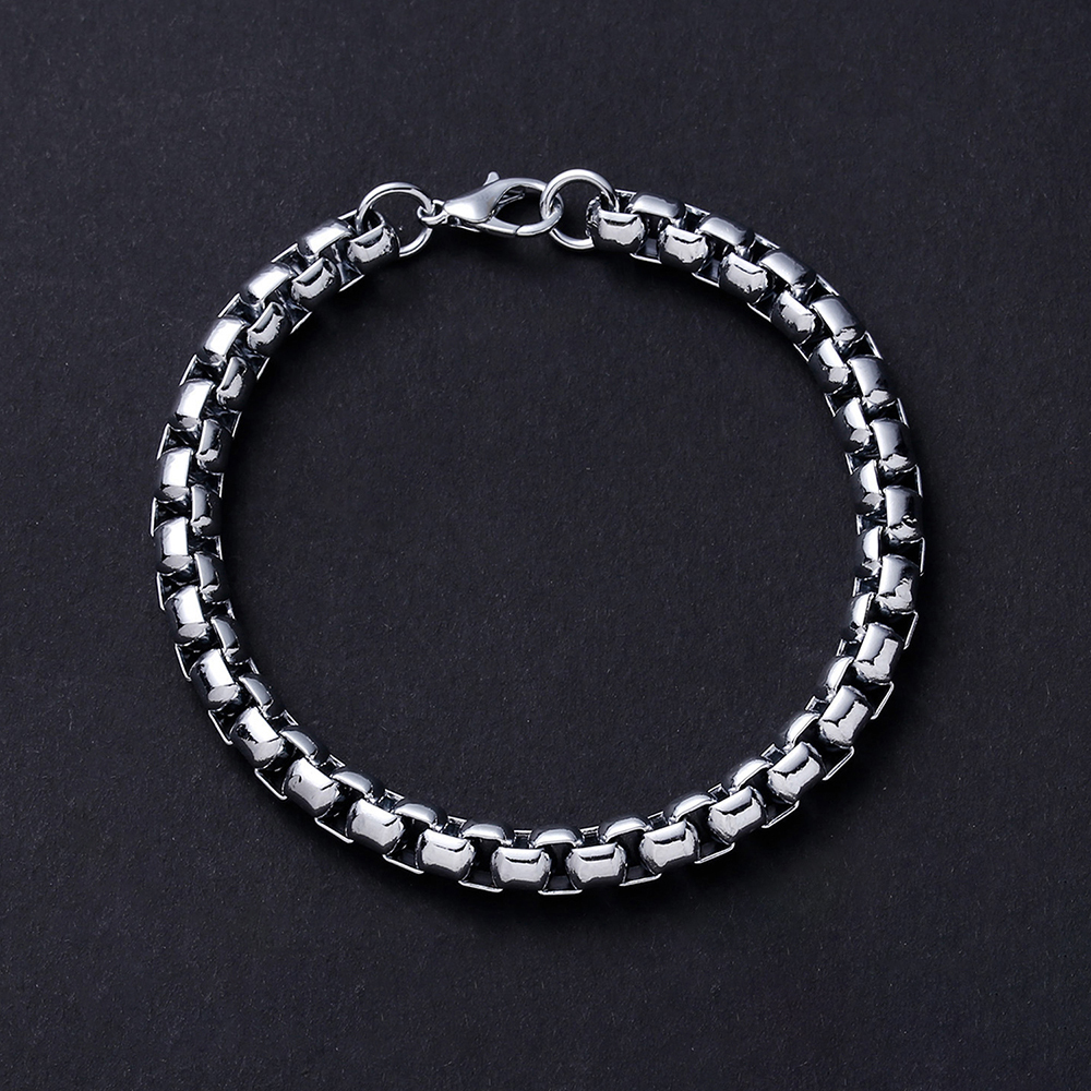 Men's Bracelet Punk Rounded Box Chain Thick Chain Gift For Boyfriend - soufeelmy