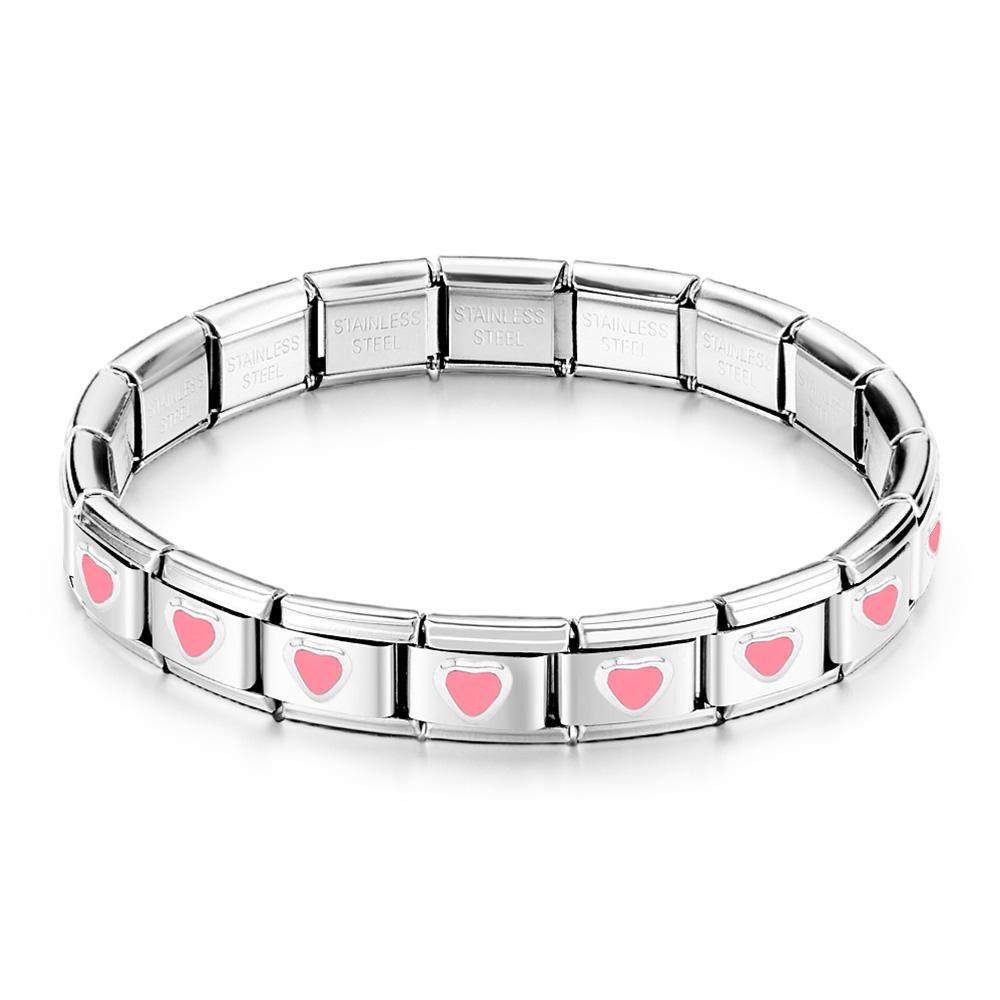 Pink Love Vintage Italian Charm Bracelet - soufeelmy