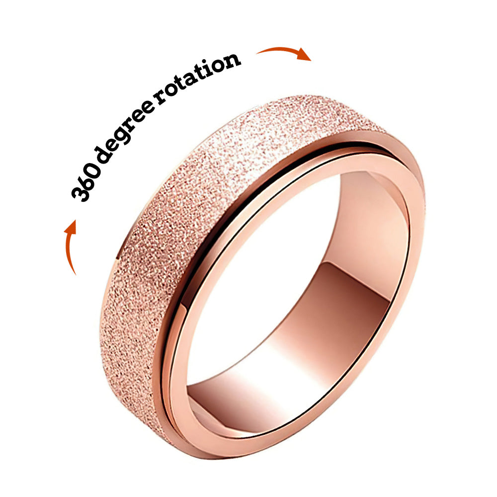 Anxiety Relief Decompression Ring Stainless Steel Glitter Ring Gift for Women - soufeelmy
