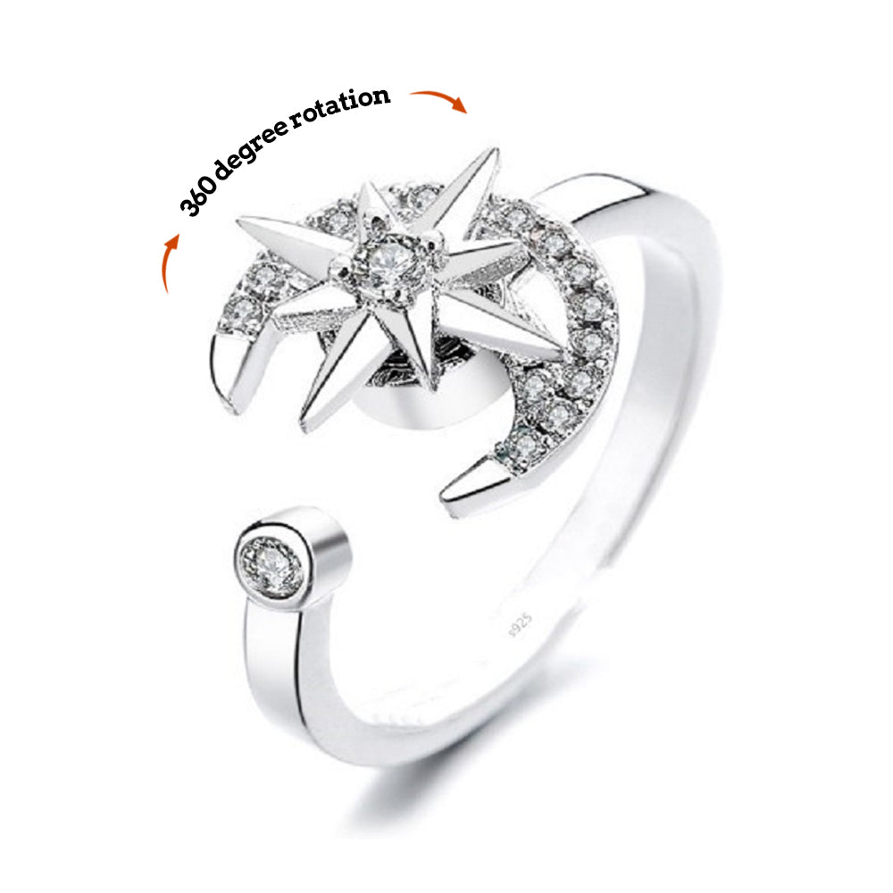 Anxiety Ring Anxiety Relief Decompression Adjustable Ring Jewelry Gift for Her - soufeelmy