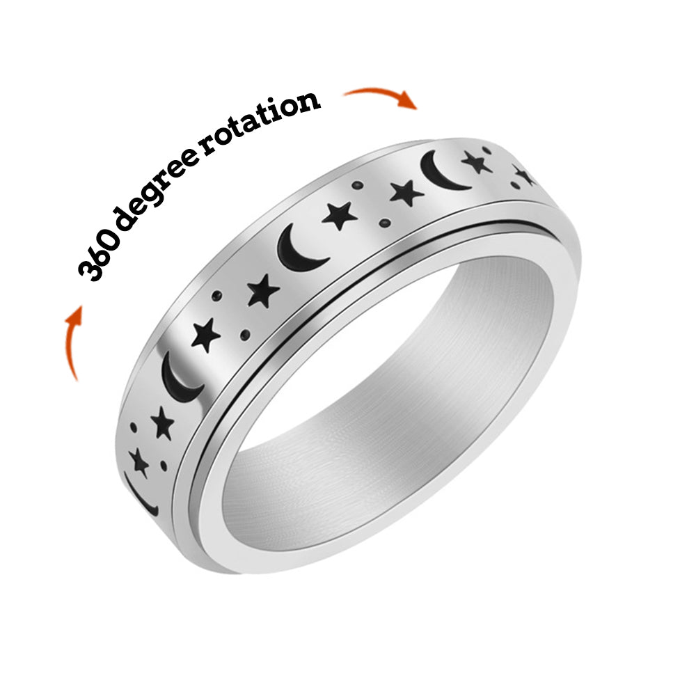 Anxiety Ring Anxiety Relief Decompression Star Moon Ring Creative Gift - soufeelmy