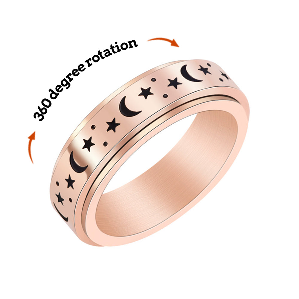 Anxiety Ring Anxiety Relief Decompression Star Moon Ring Creative Gift - soufeelmy