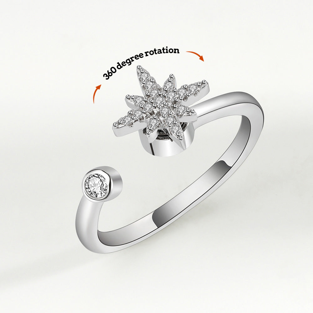 Anxiety Ring Decompression Ring Anti-Anxiety Relief Adjustable Star Ring - soufeelmy