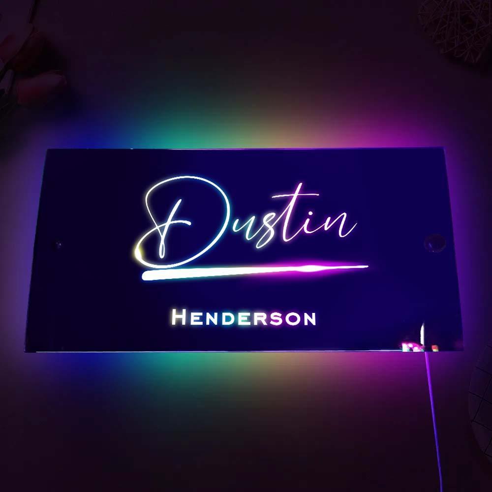 Custom Name Mirror Sign Custom Text Led Multi Color Light Up Wall Hanging Neon Signs Home Decor Gift For Kids - soufeelmy