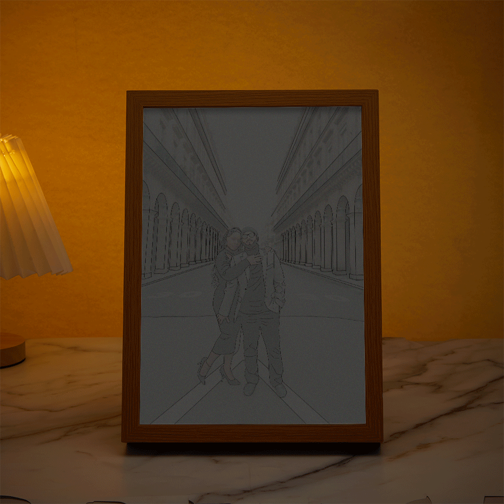 Custom Photo Lamp Personalized Line Art Light Valentine's Gifts for Her - soufeelmy