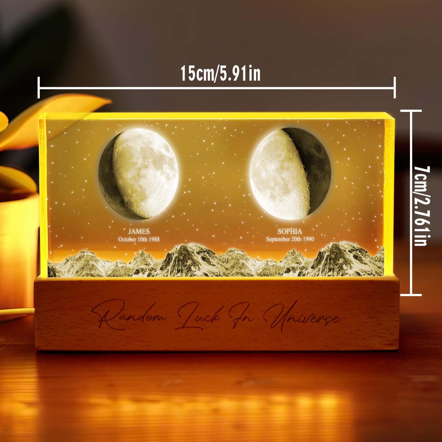 Personalized Moon Phase Night Light Custom Photo Light Gift for Lover - soufeelmy