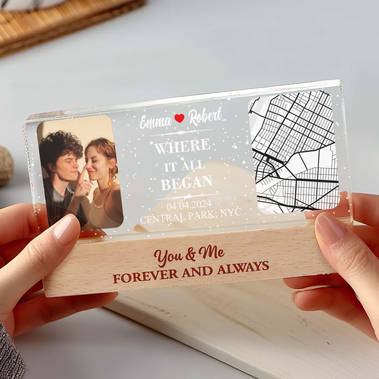 Personalized Where It All Began Night Light Custom Photo Light Gift for Lover - soufeelmy