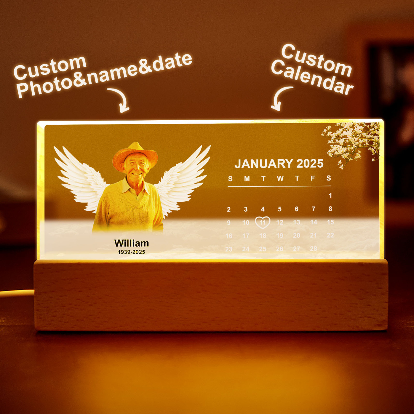 Cherished Memory of A Loved One Personalized Photo LED Night Light A Heartfelt Gift - soufeelmy