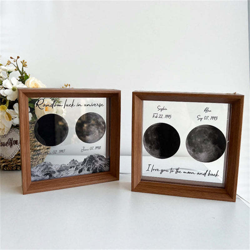 Custom Moon Phases LED Frame Light Birth Moon Night Light Gifts for Lovers - soufeelmy