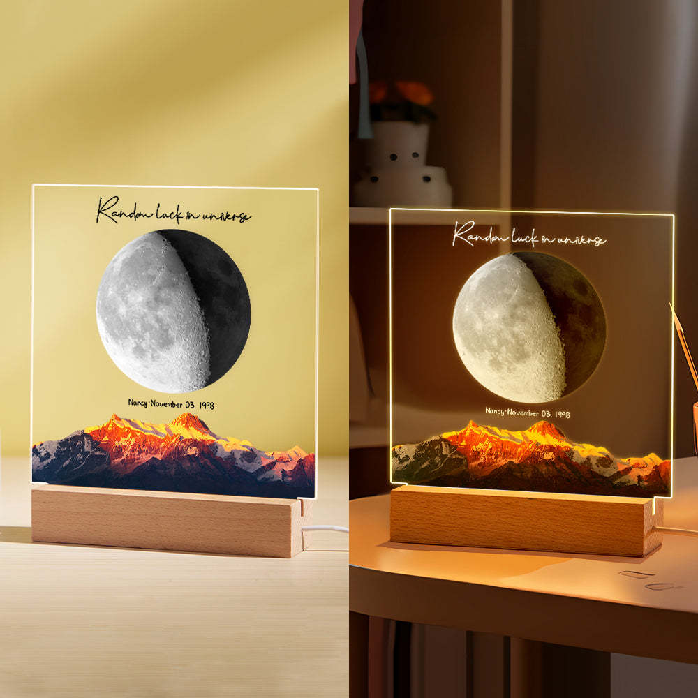 Custom Birth Moon Night Light Personalized Moon Phases LED Light for Birthday Anniversary Gifts - soufeelmy