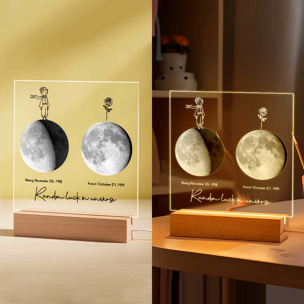 Custom Birth Moon Night Light Personalized Moon Phases LED Light for Birthday Anniversary Gifts - soufeelmy