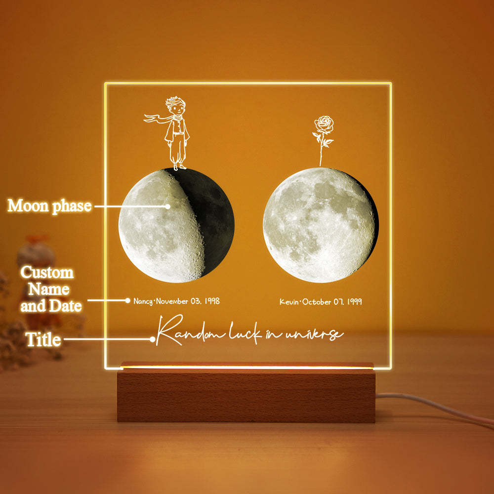 Custom Birth Moon Night Light Personalized Moon Phases LED Light for Birthday Anniversary Gifts - soufeelmy