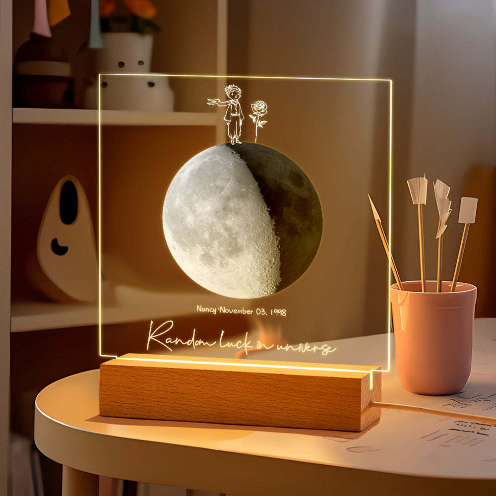 Custom Birth Moon Night Light Personalized Moon Phases LED Light for Birthday Anniversary Gifts - soufeelmy