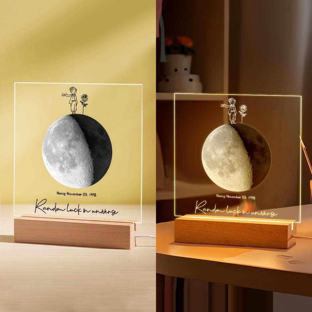 Custom Birth Moon Night Light Personalized Moon Phases LED Light for Birthday Anniversary Gifts - soufeelmy