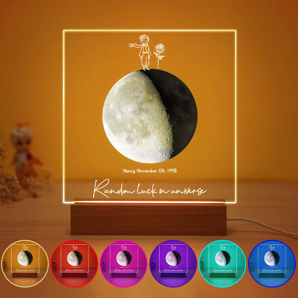 Custom Birth Moon Night Light Personalized Moon Phases LED Light for Birthday Anniversary Gifts - soufeelmy