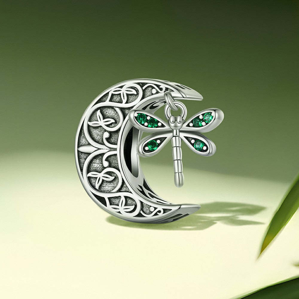 moon dragonfly charm 925 sterling silver xs1965