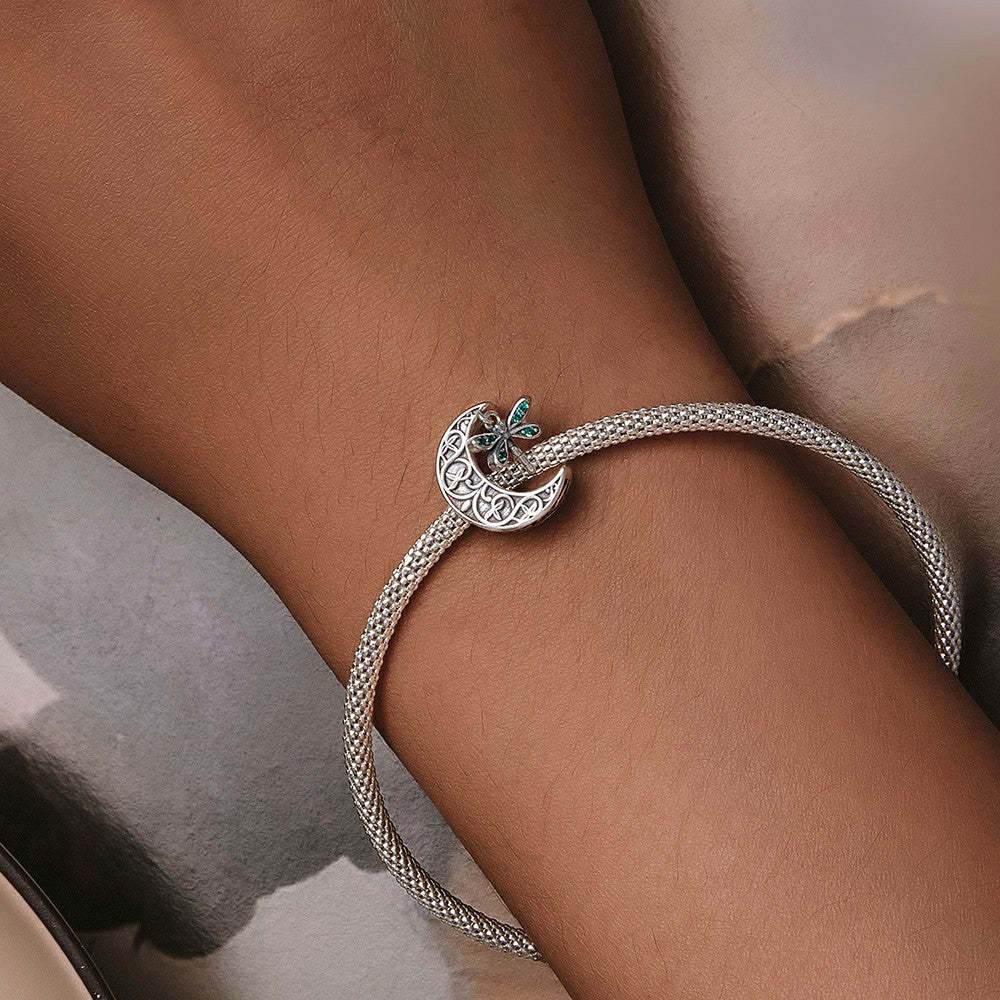 moon dragonfly charm 925 sterling silver xs1965