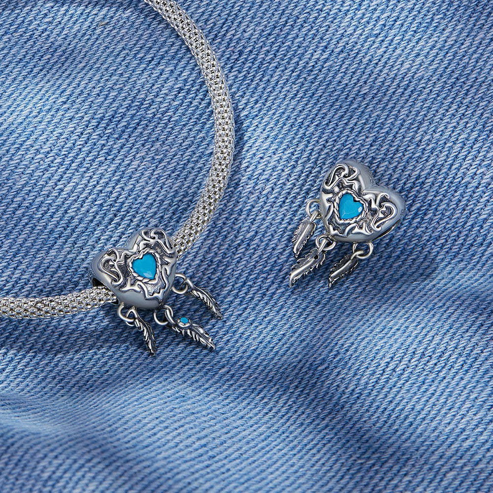 retro dream catcher charm 925 sterling silver xs1968