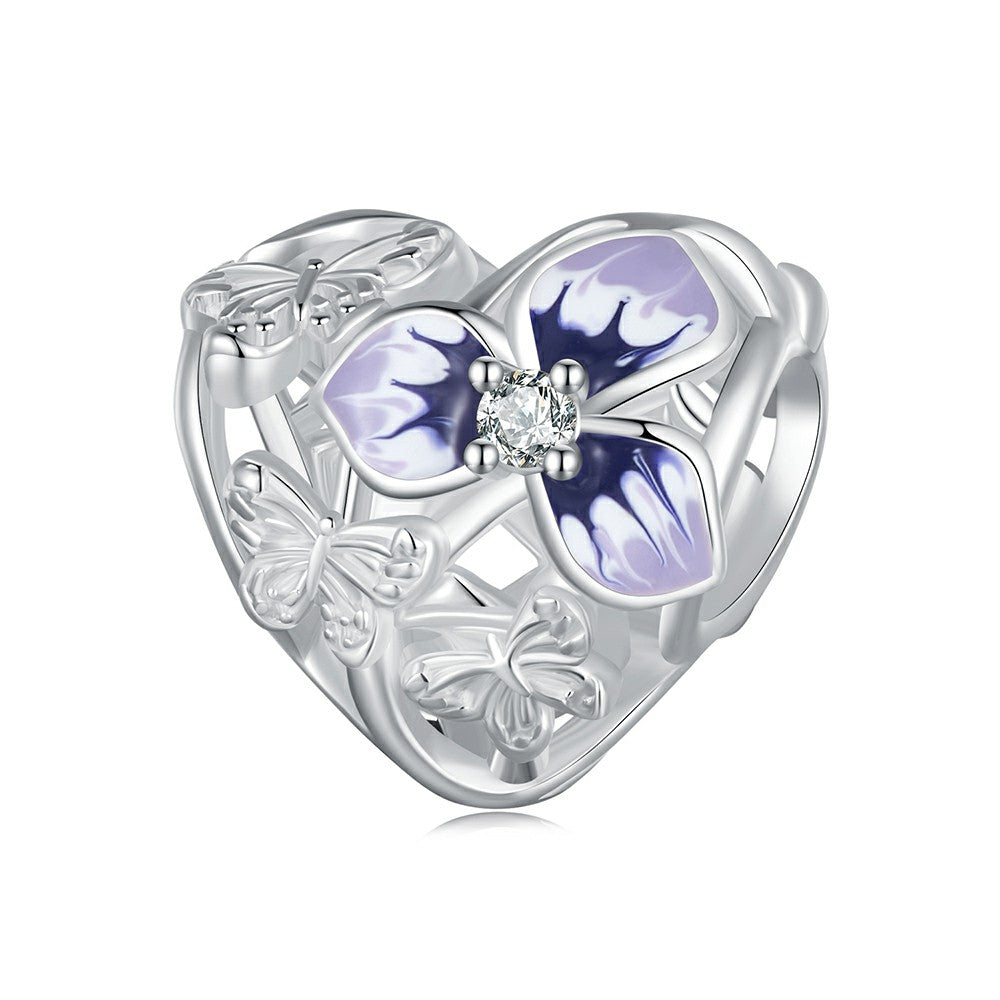 creative pansy charm 925 sterling silver xs1971