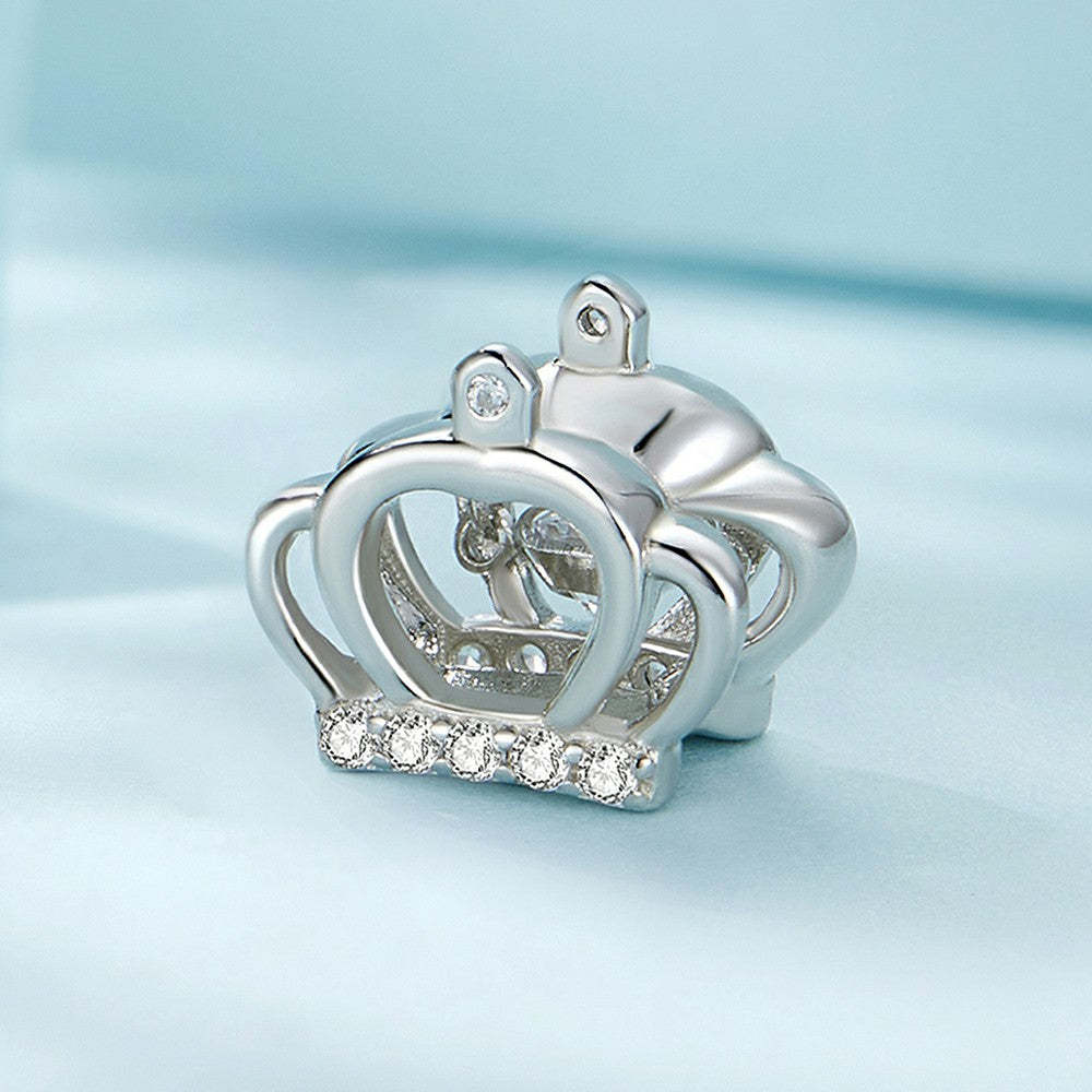 diamond crown charm 925 sterling silver xs1972