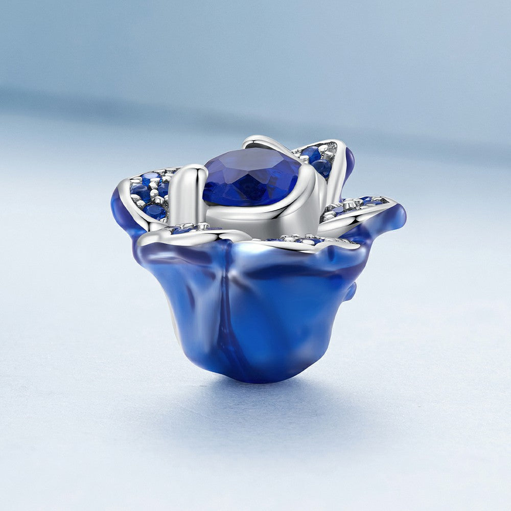 blue enchantress rose charm 925 sterling silver xs1980
