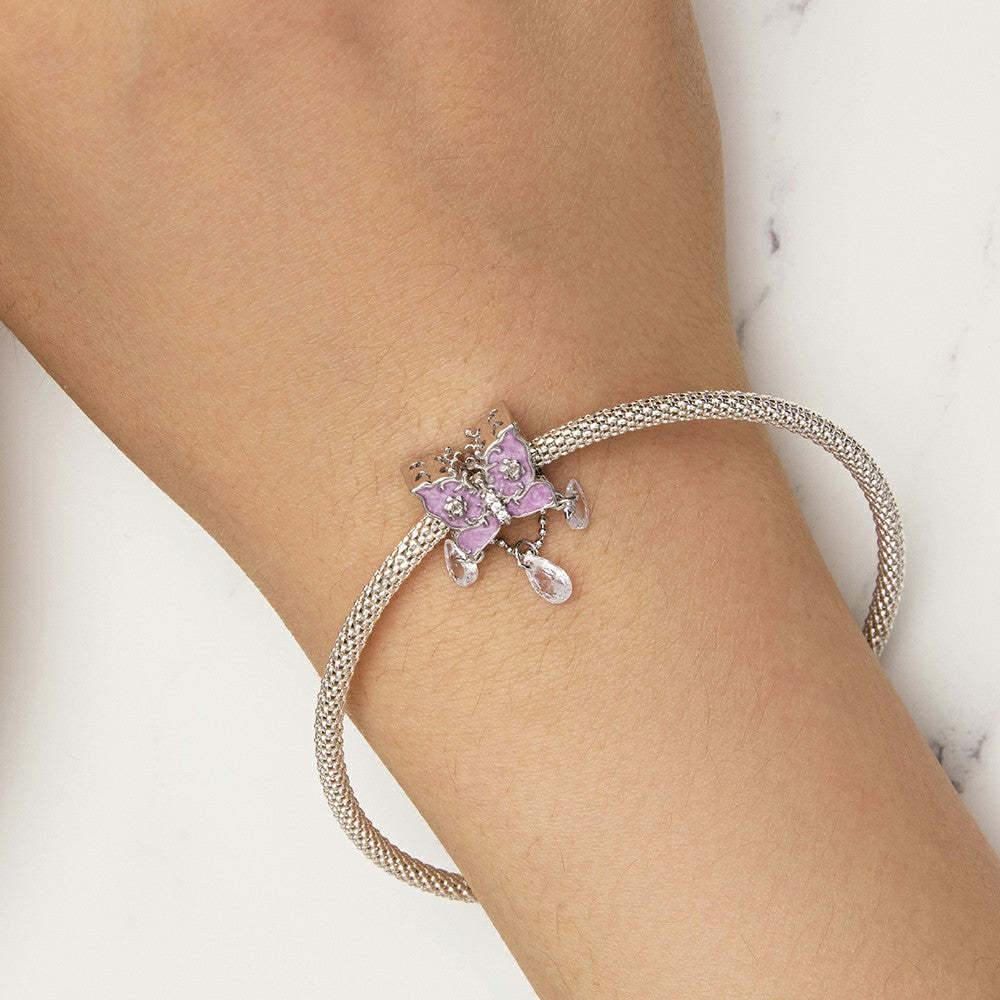 diamond butterfly charm 925 sterling silver xs1986