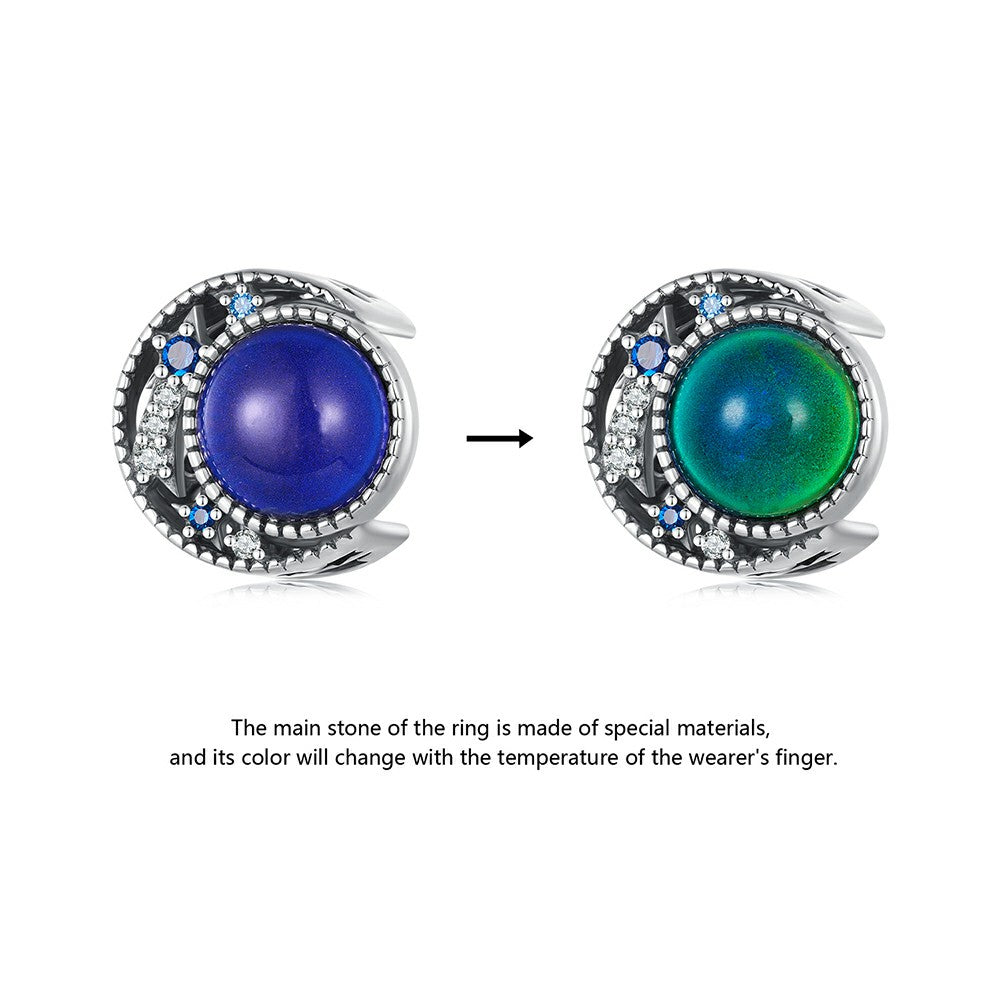 temperature discoloration moon charm 925 sterling silver xs1989