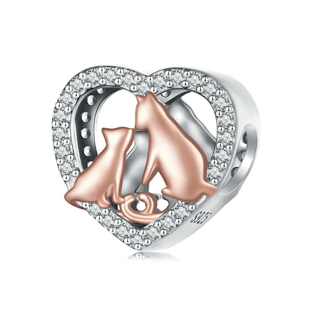 kiss cat pet charm 925 sterling silver xs1992