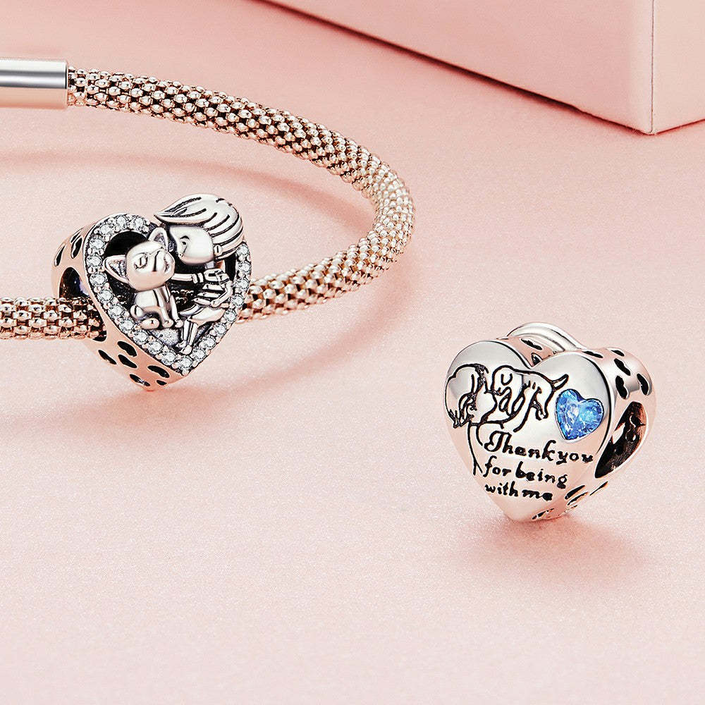 boy and pet charm 925 sterling silver xs2010