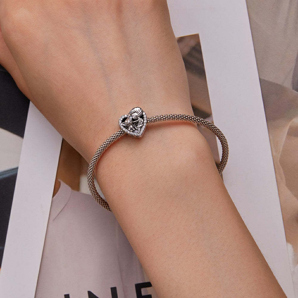 boy and pet charm 925 sterling silver xs2010