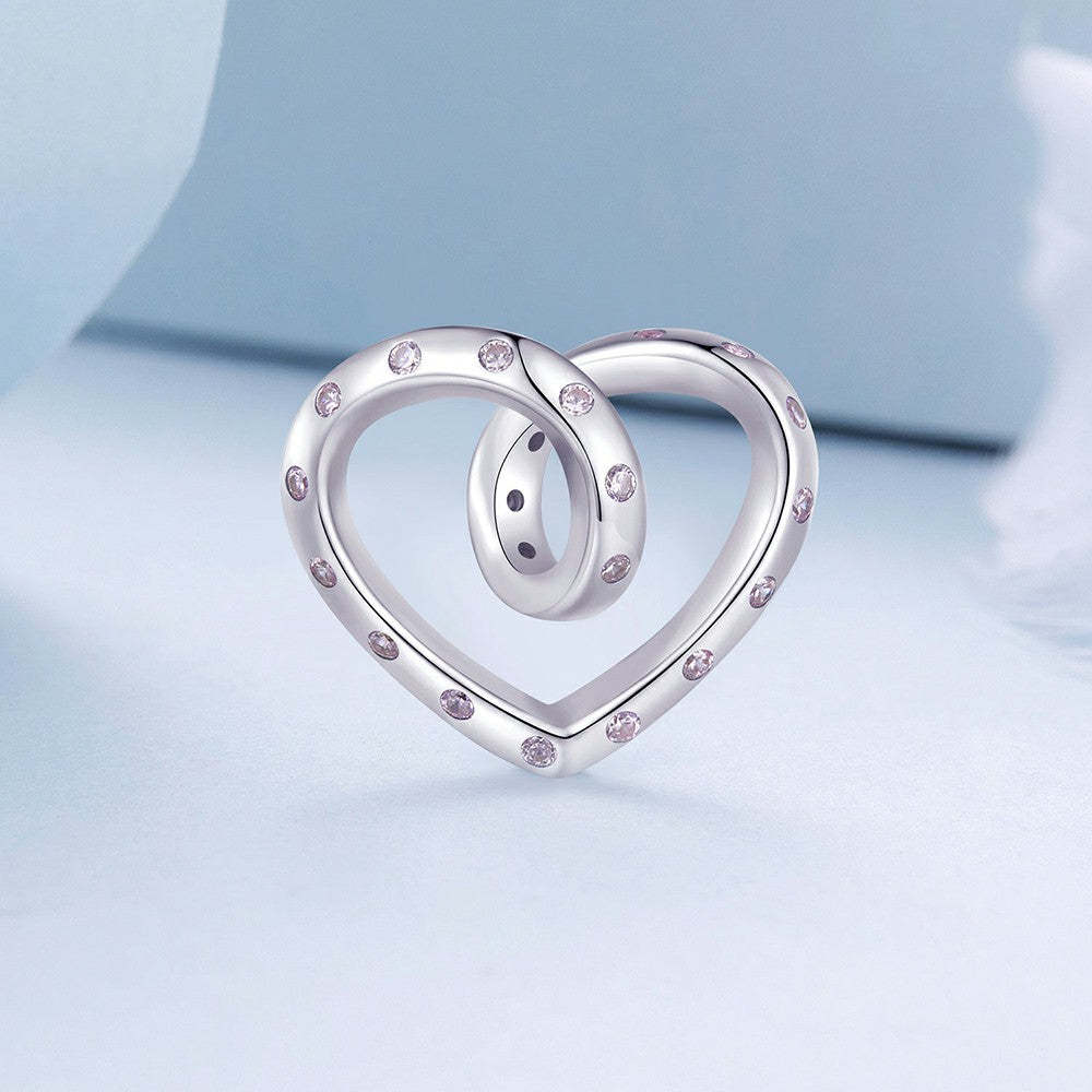 entangled heart charm 925 sterling silver xs2016