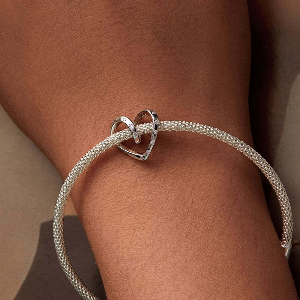 entangled heart charm 925 sterling silver xs2016