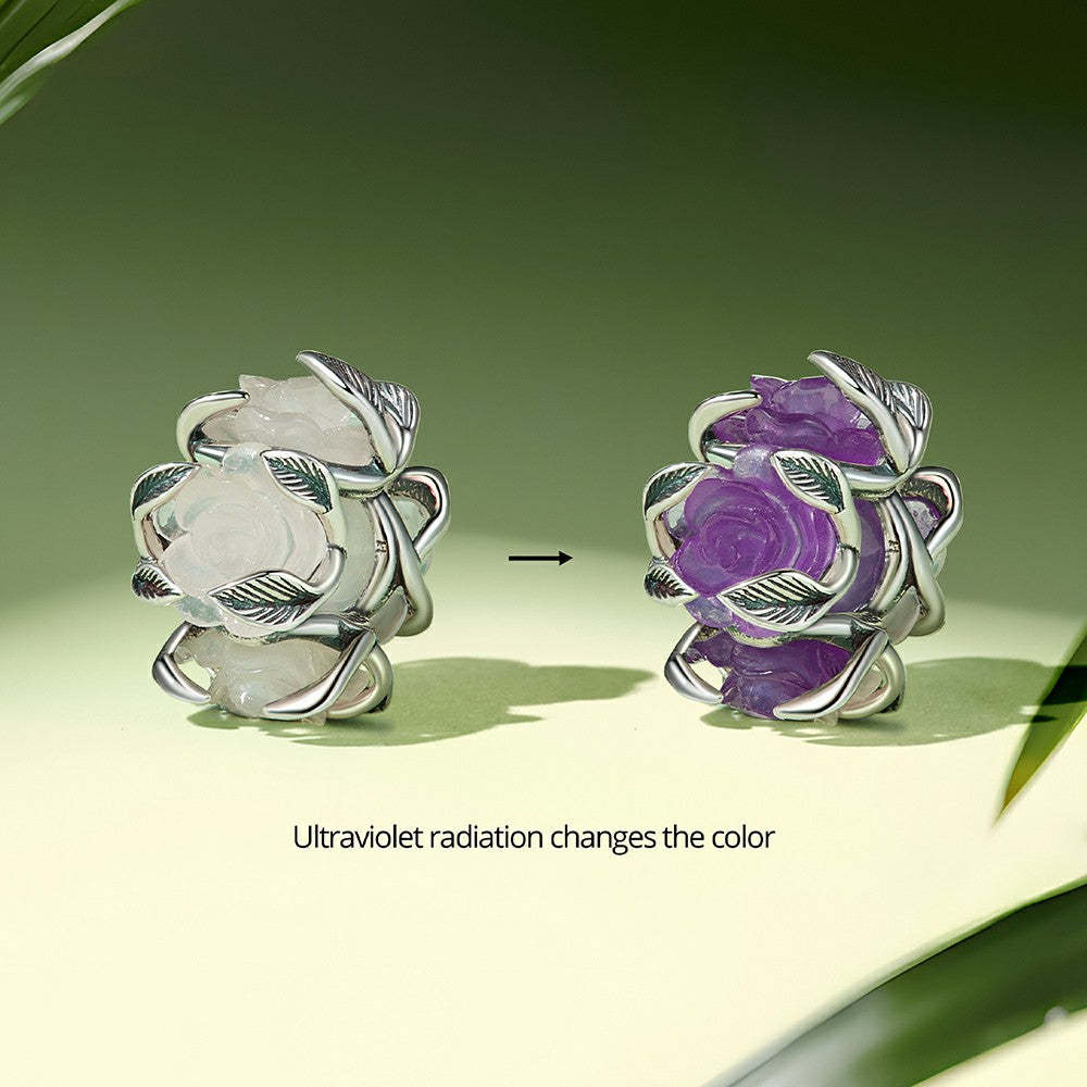 temperature discoloration roses charm 925 sterling silver xs2025