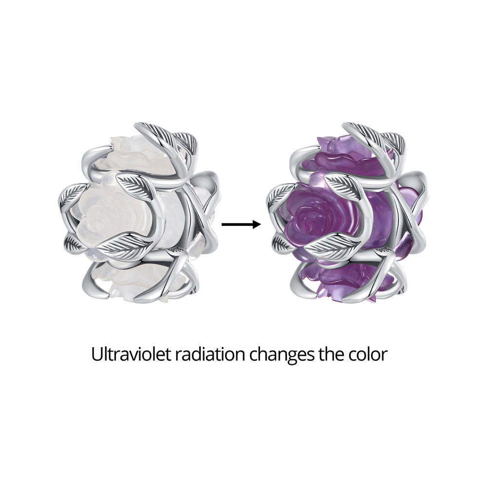 temperature discoloration roses charm 925 sterling silver xs2025