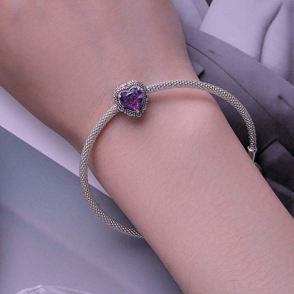 heart gradient colorful charm 925 sterling silver xs2081