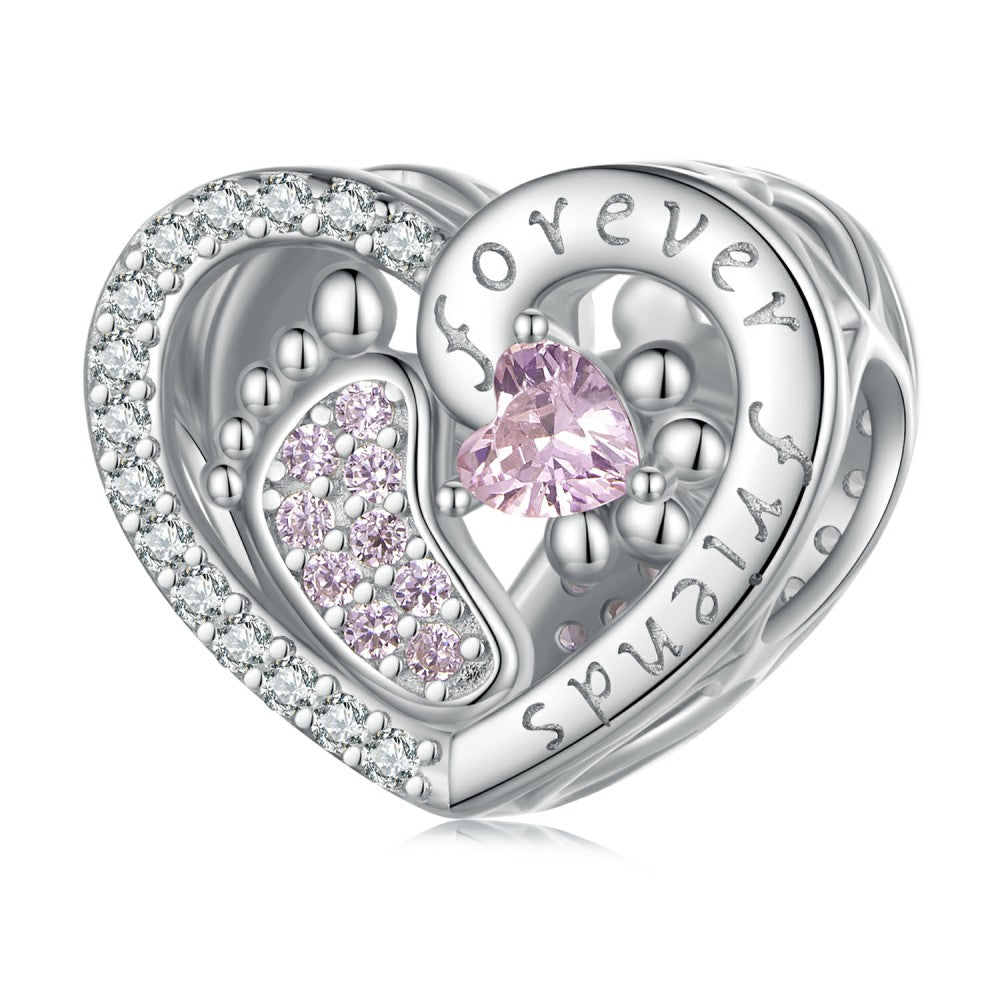 friendly paw print forever friend charm 925 sterling silver xs2097