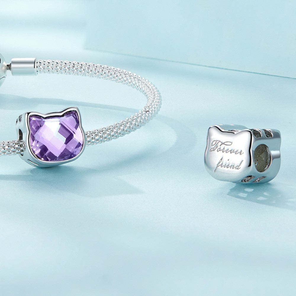 cat colorful charm 925 sterling silver gifts for pet lover xs2099