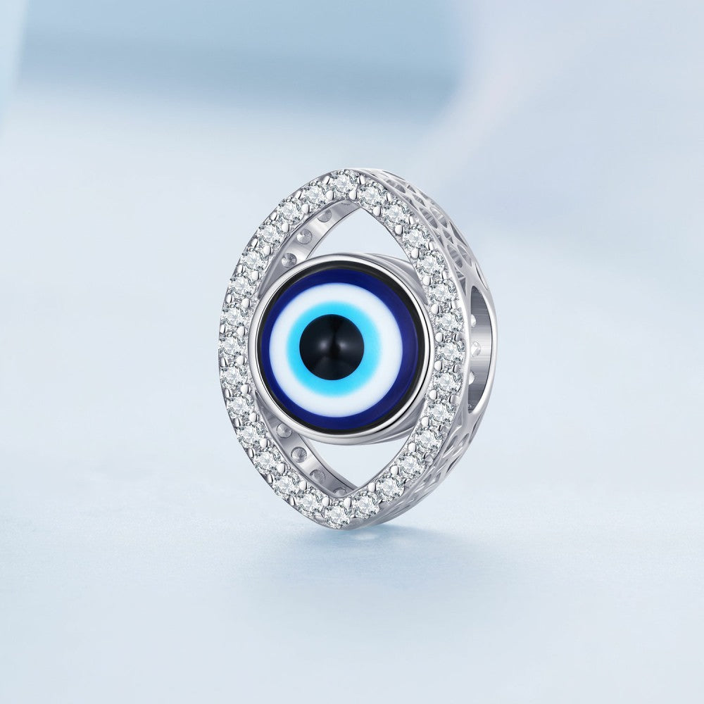 evil eye white zircon charm 925 sterling silver xs2138